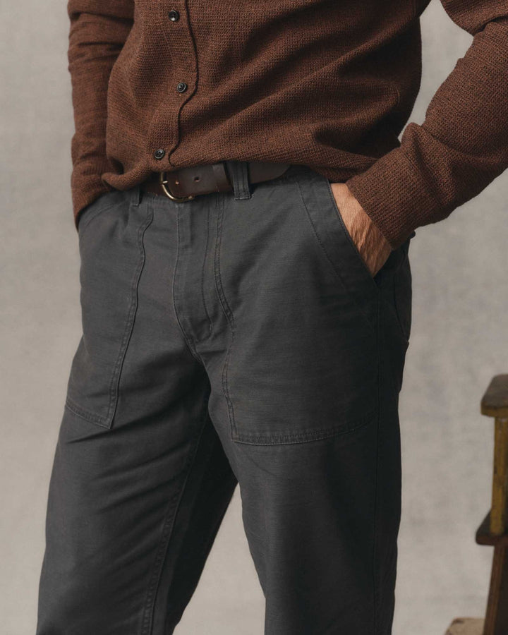The Surplus Pant in Faded Black Reverse Sateen