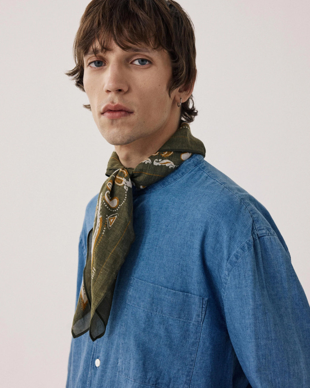 Green Paisley Cotton Bandana