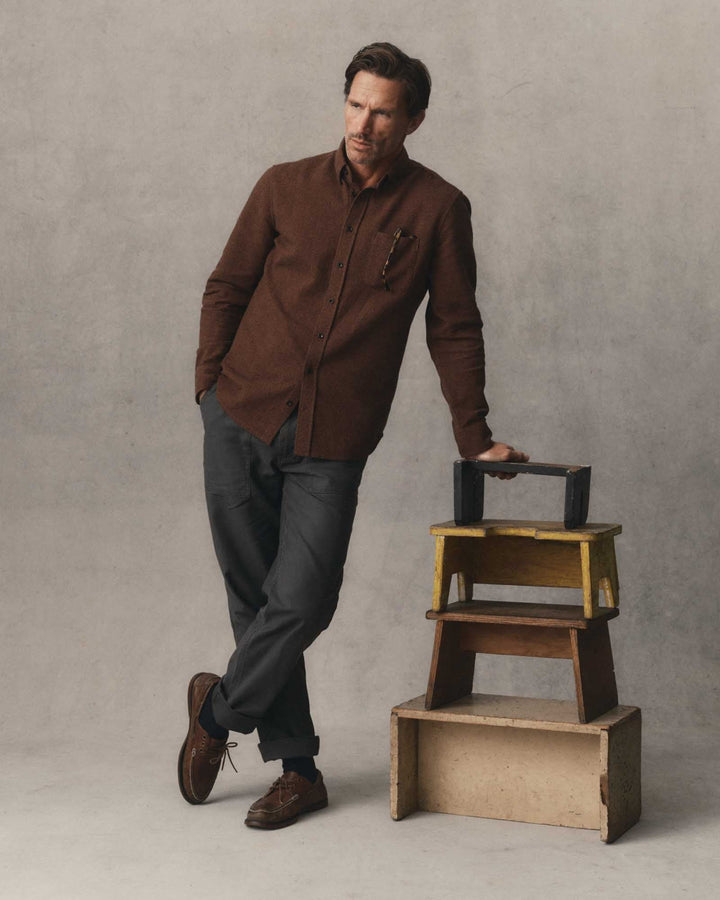 The Surplus Pant in Faded Black Reverse Sateen