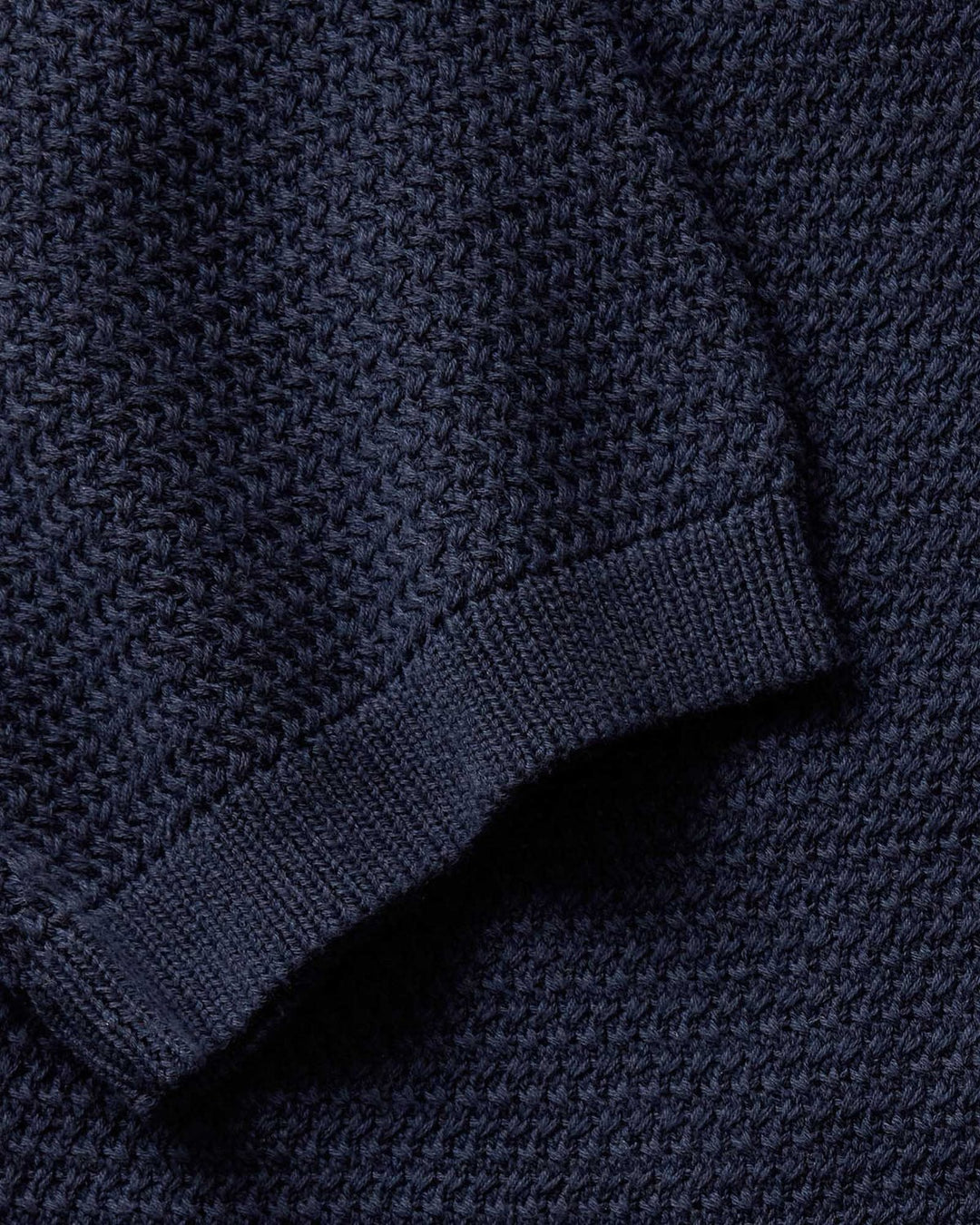 The Button Down Polo in Dark Navy Crochet