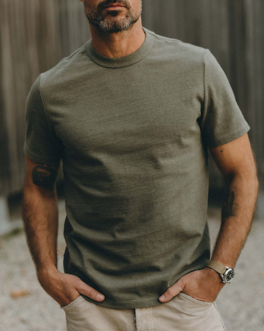 The Organic Cotton Shop Tee in Army Twist