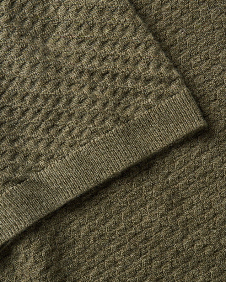 The Arlo Sweater Polo in Cilantro Texture Knit