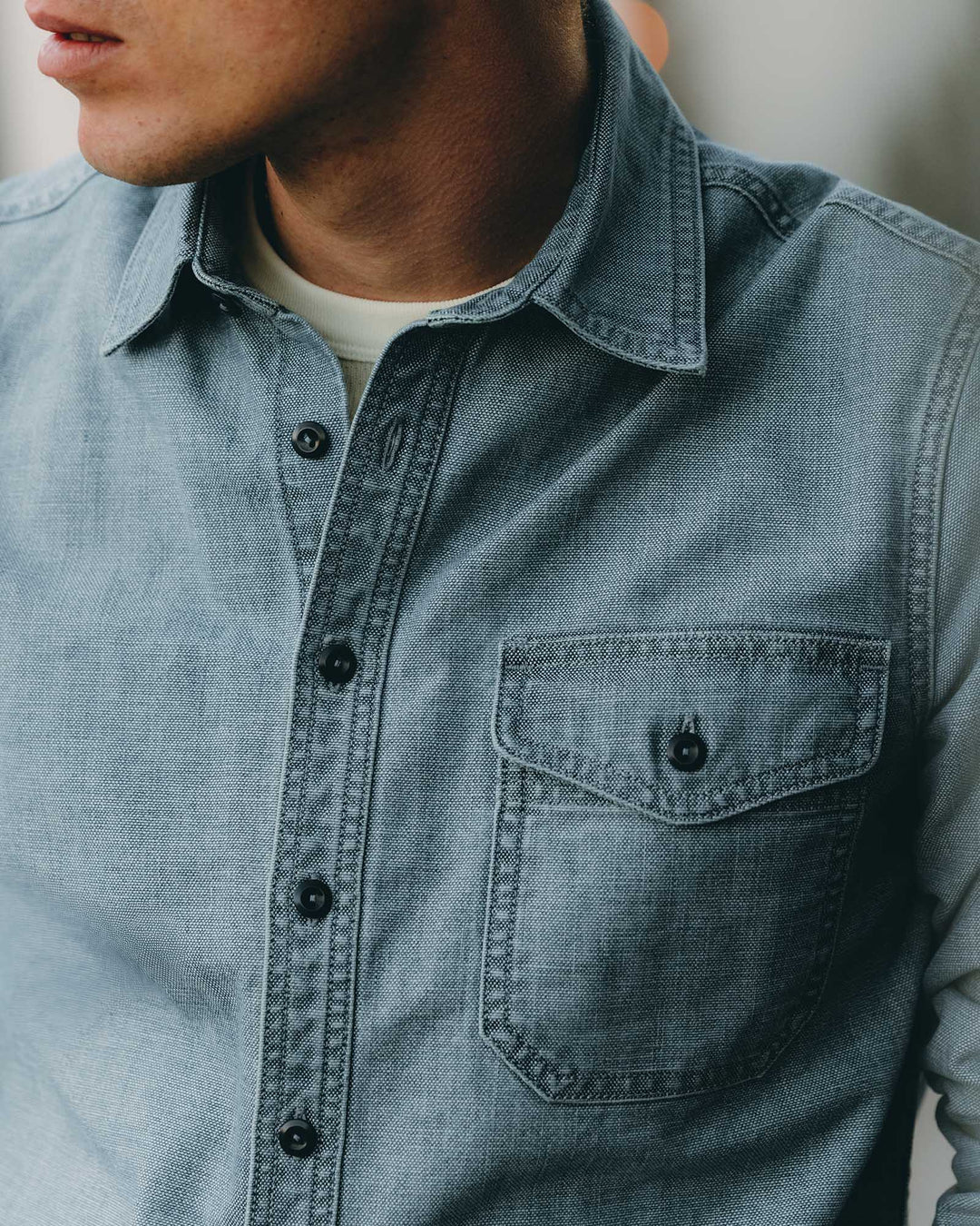 The Cadet Shirt in Washed Indigo Oxford