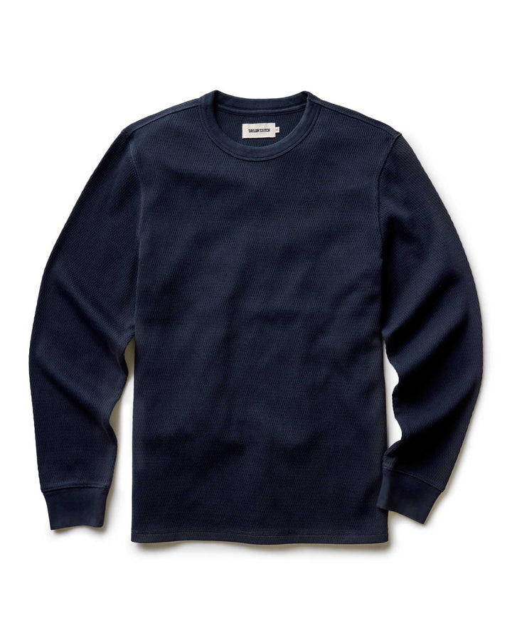 The Organic Cotton Crew in Dark Navy Waffle