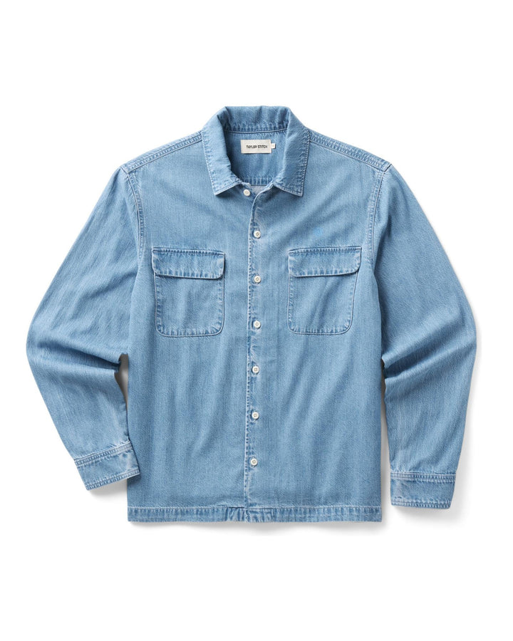The Shore Shirt in Washed Indigo Twill