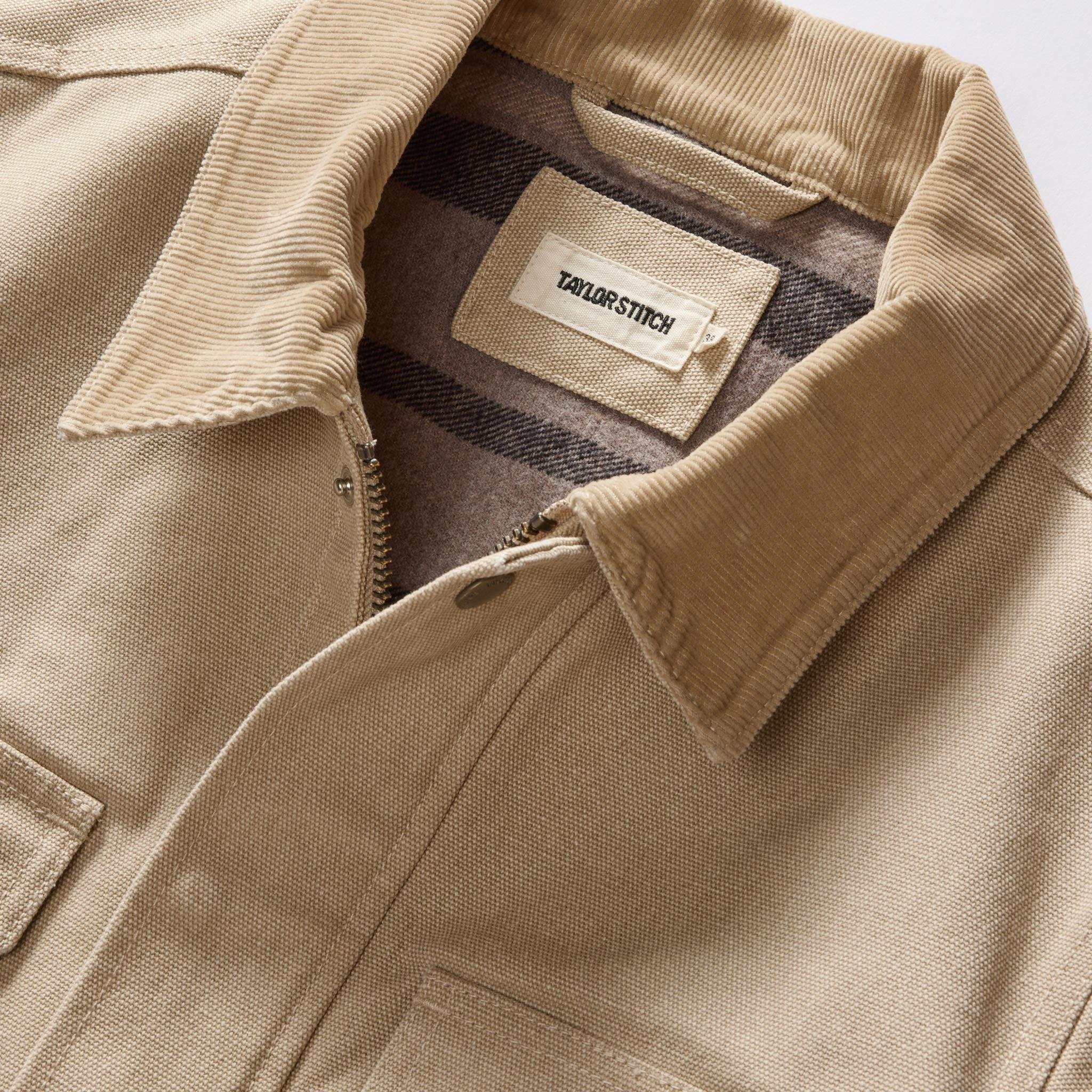 The Workhorse Utility Jacket in Light Khaki Chipped Canvas