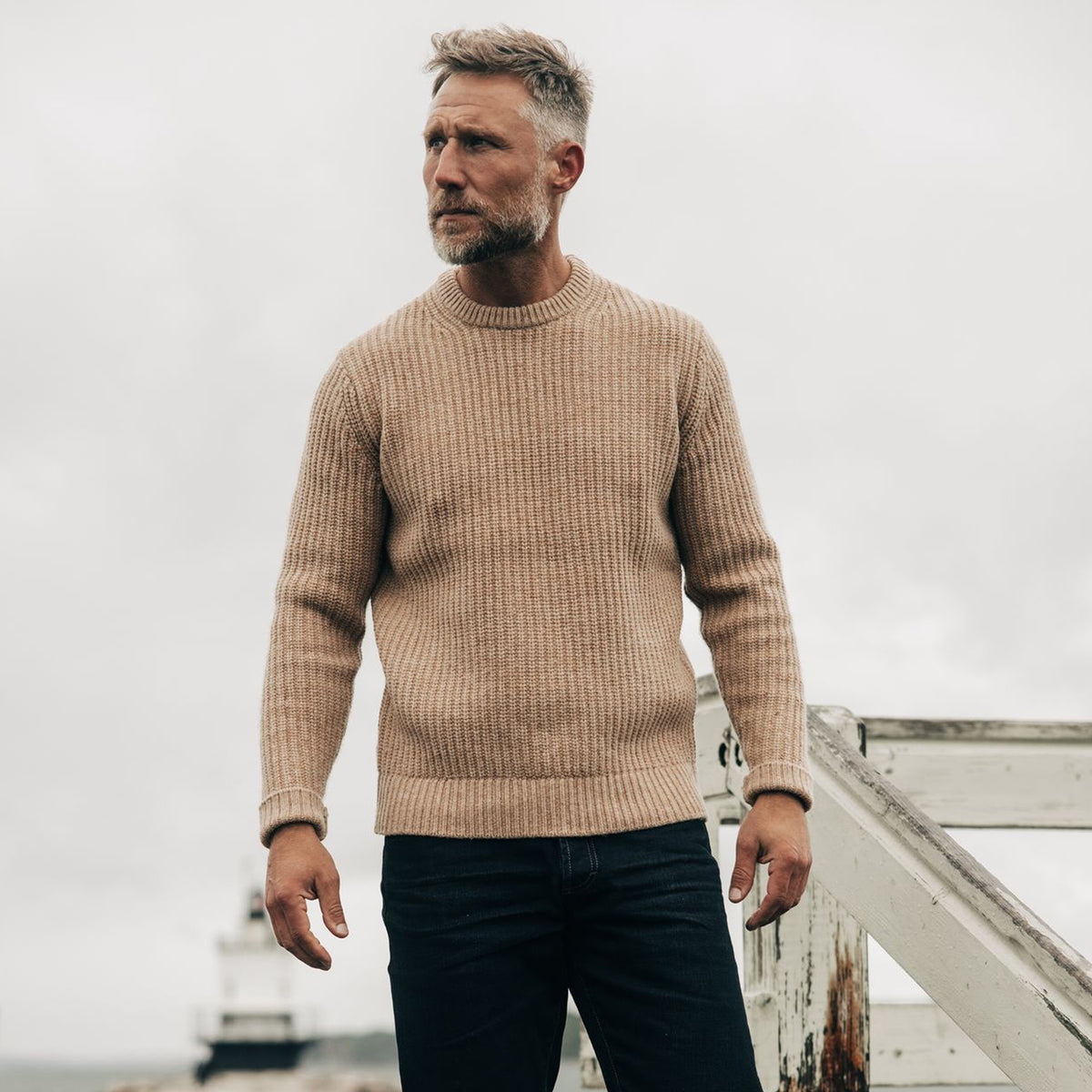 The Fisherman Sweater in Camel