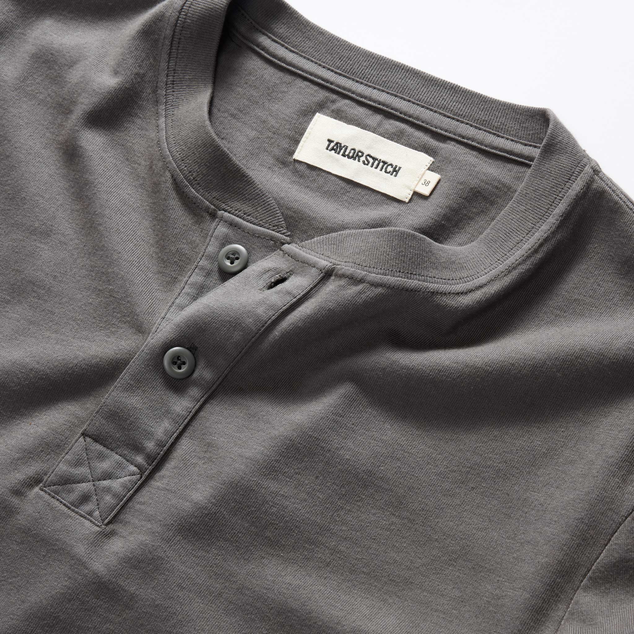 The Organic Cotton Henley in Faded Black