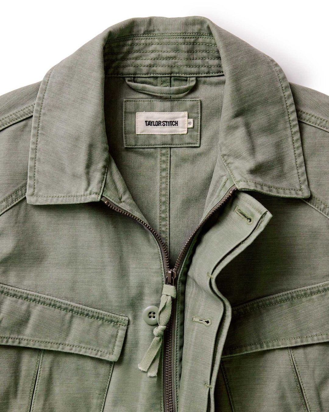 The Surplus Jacket in Field Olive Reverse Sateen