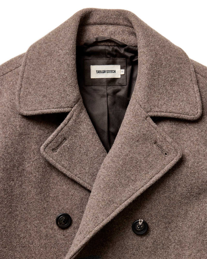 The Mariner Coat in Sable Melton Wool