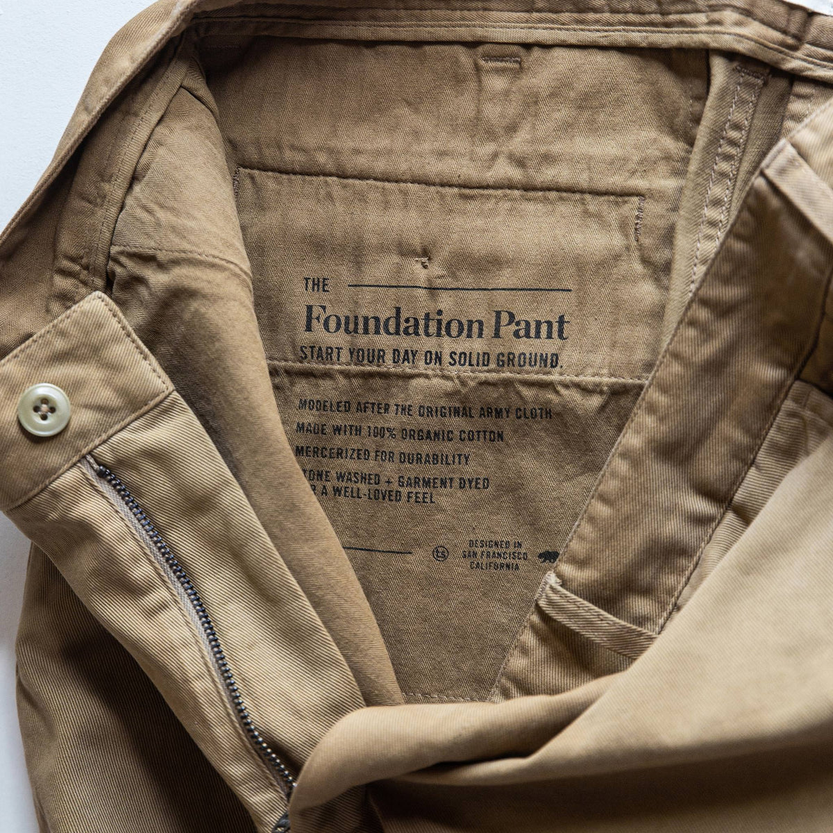 The Slim Foundation Pant in Organic Khaki