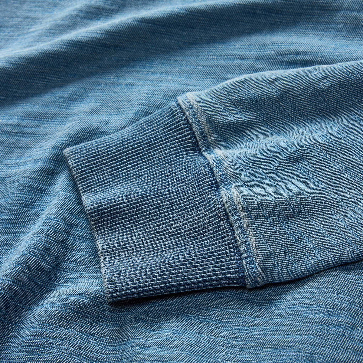 The Organic Cotton Henley in Washed Indigo