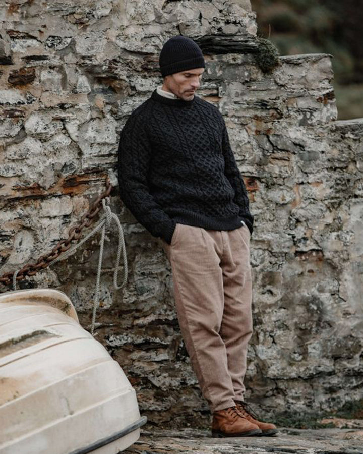 Hudson Aran Jumper in Navy