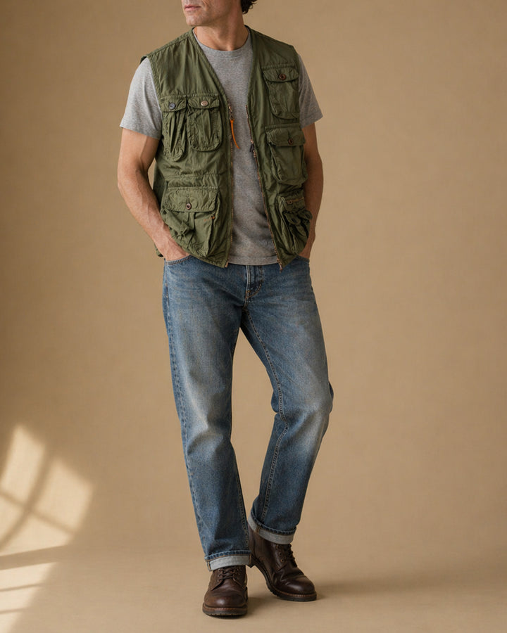 Photographer Vest in Ripstop Tech Green