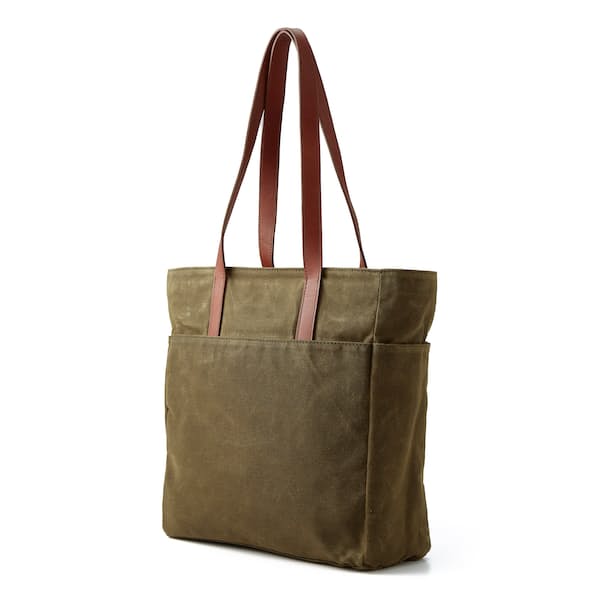 Waxed Canvas Tote in Olive