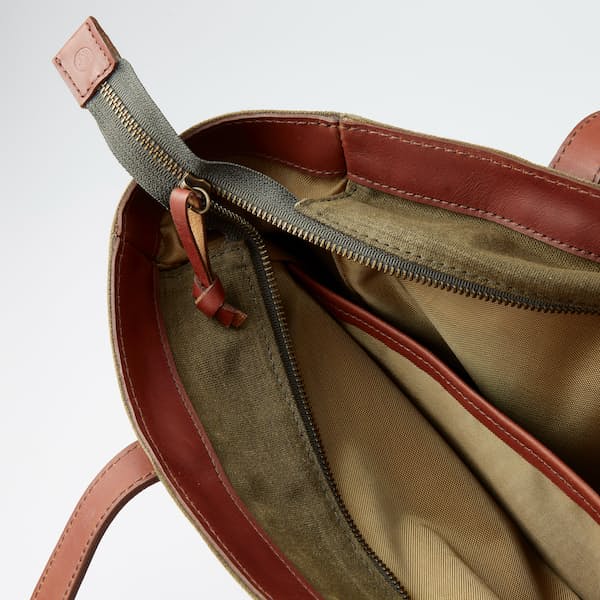 Waxed Canvas Tote in Olive