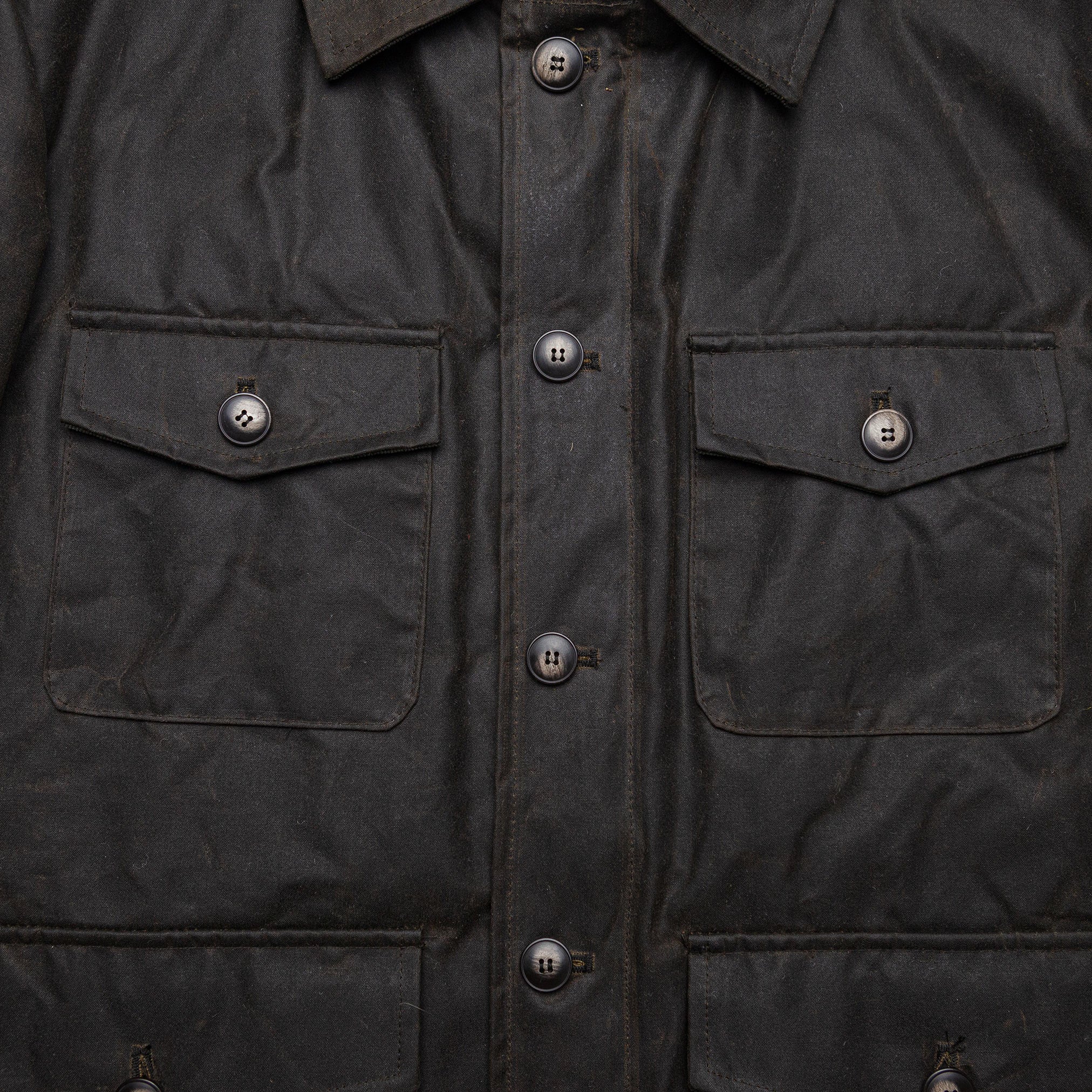 Lined Field Jacket in Waxed Olive