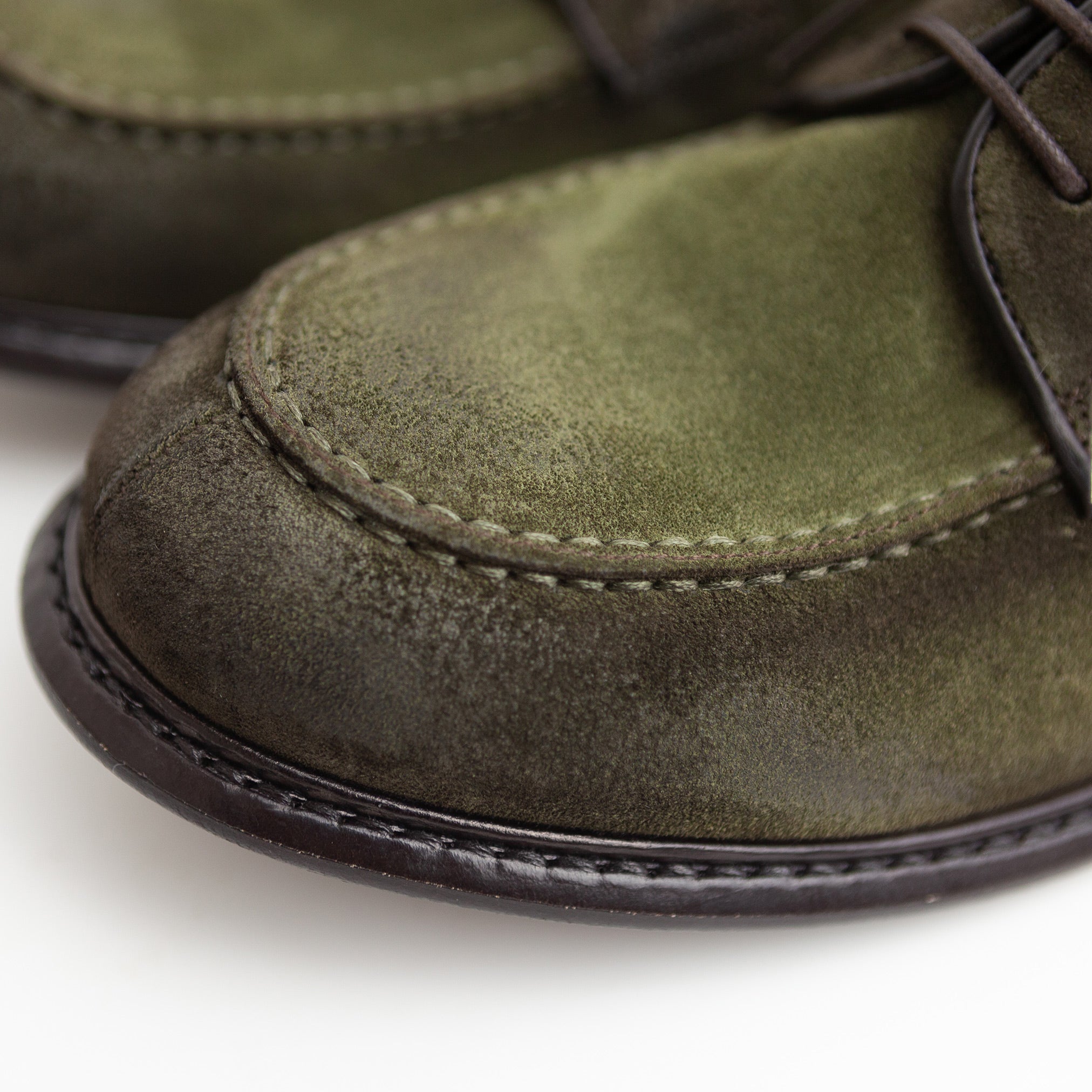 The Derby Shoe in Olive Suede