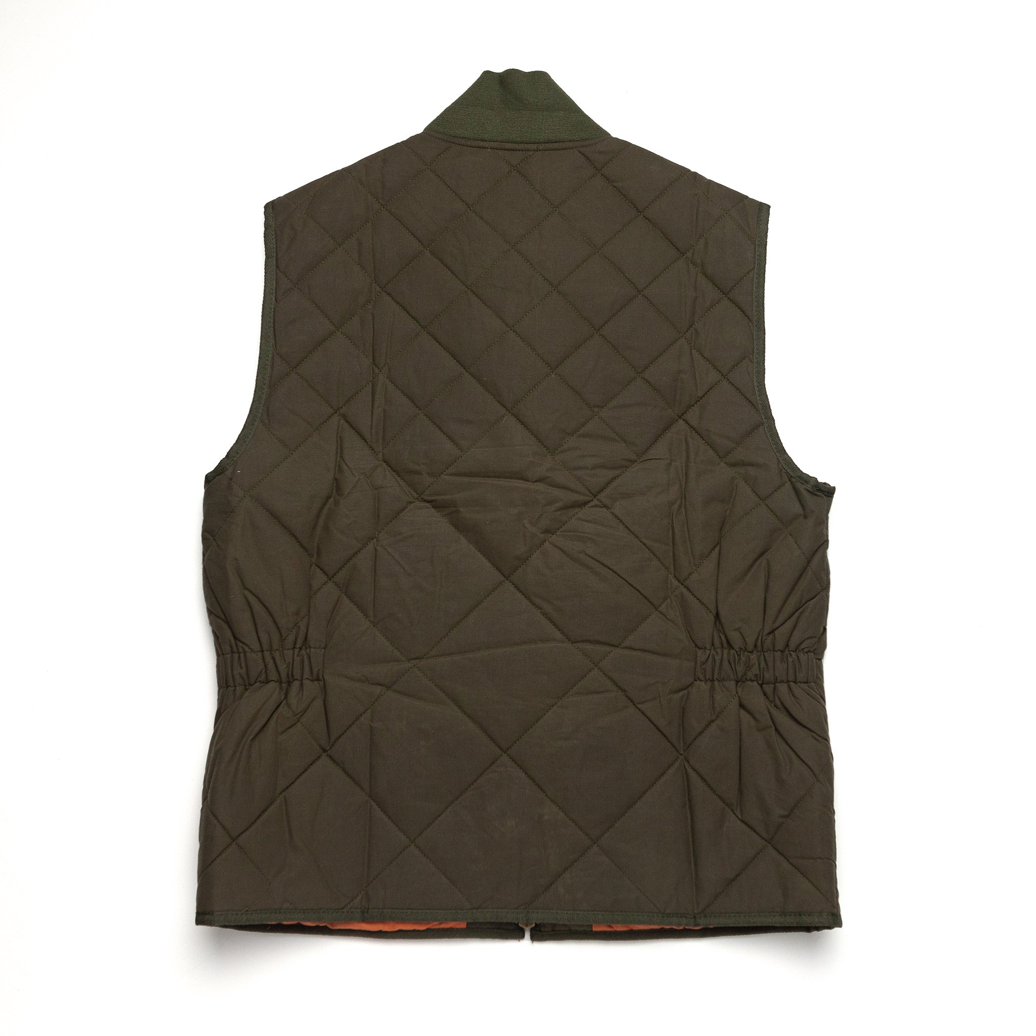 The Quilted Bomber Vest in Olive Dry Wax - M/40