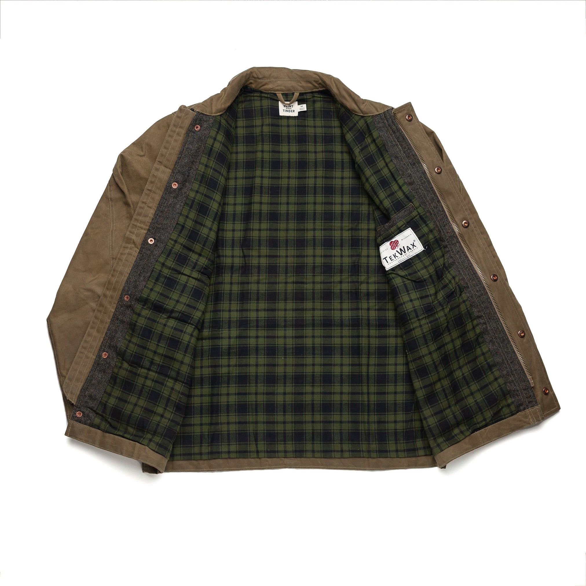 Flannel-Lined Waxed Hudson Jacket in Tan - M