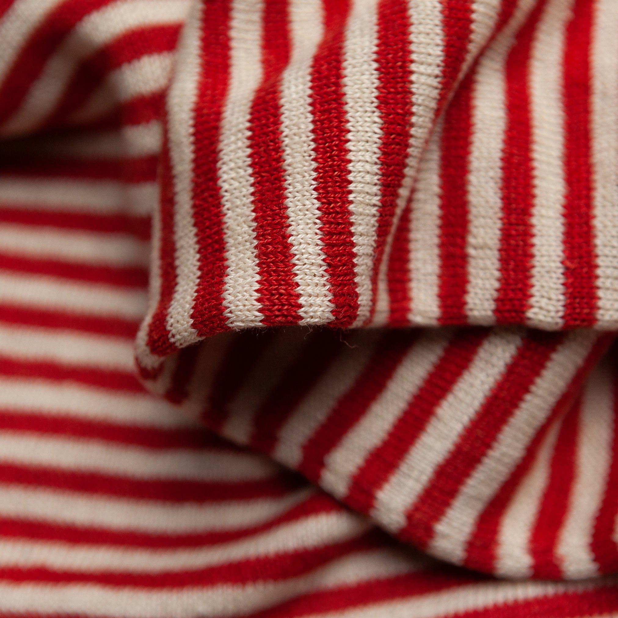 Neo Linen Henley in Red & Ecru Stripe