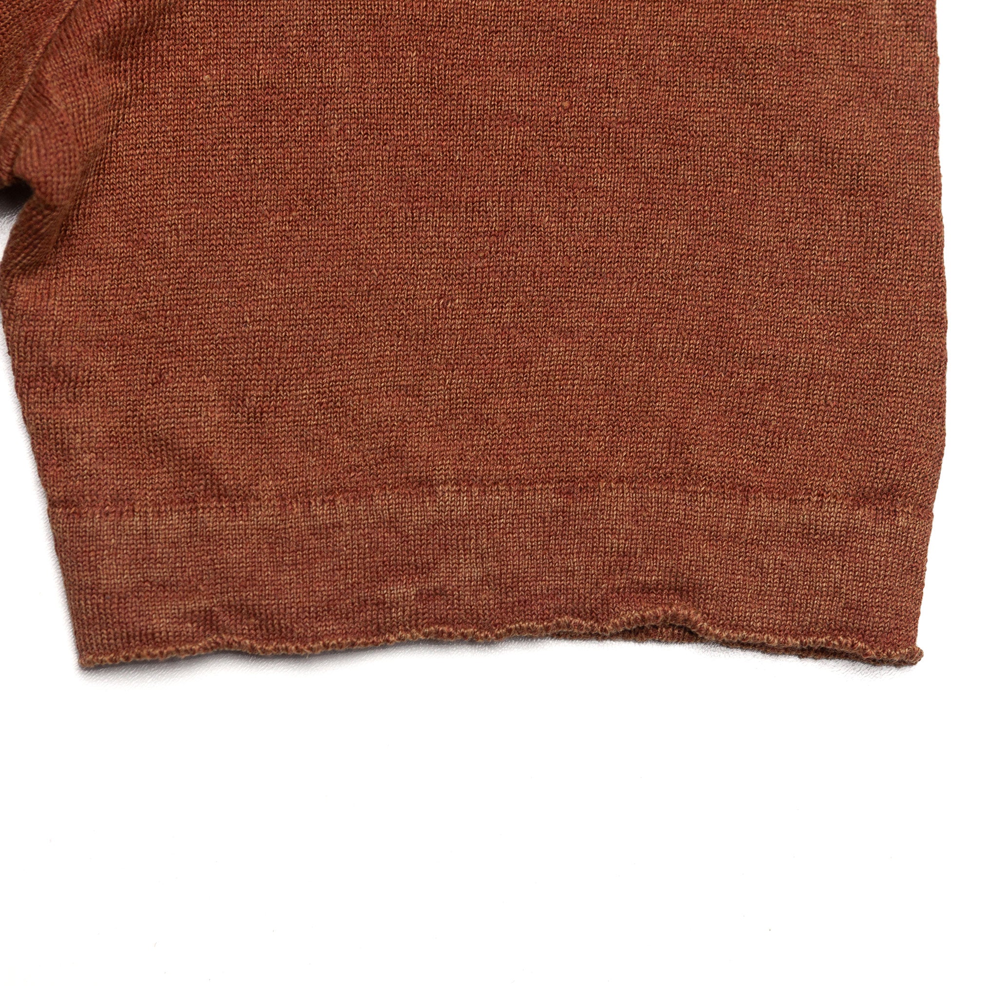 Cotton & Linen Polo in Dark Rust