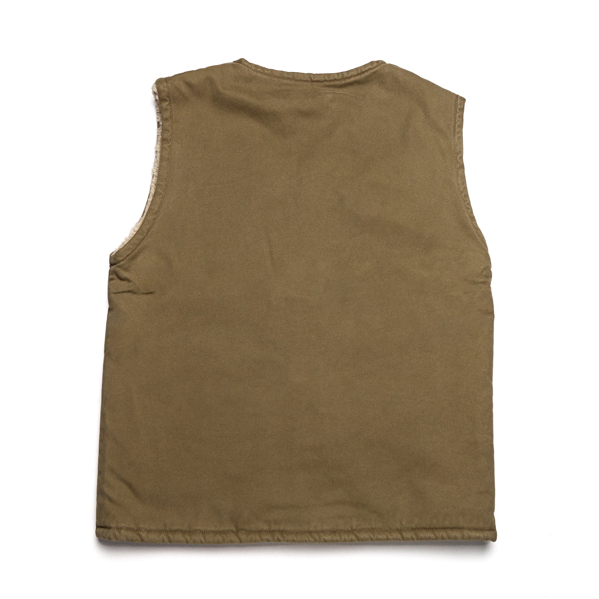 Lined Deck Vest in Olive Canvas
