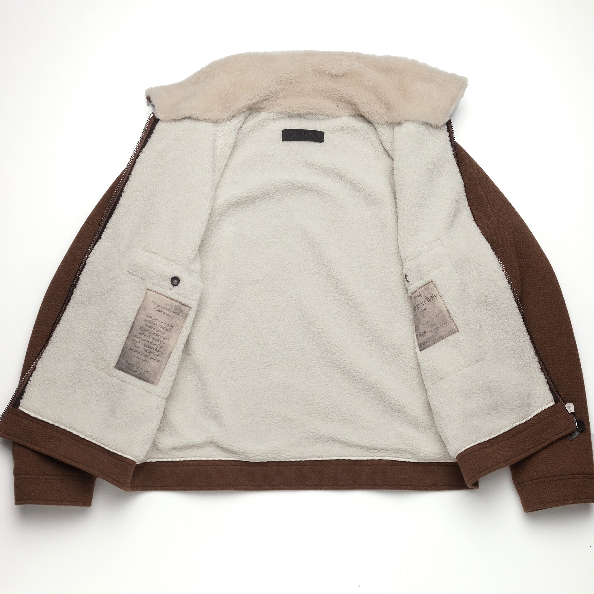 Lined Bomber in Coffee
