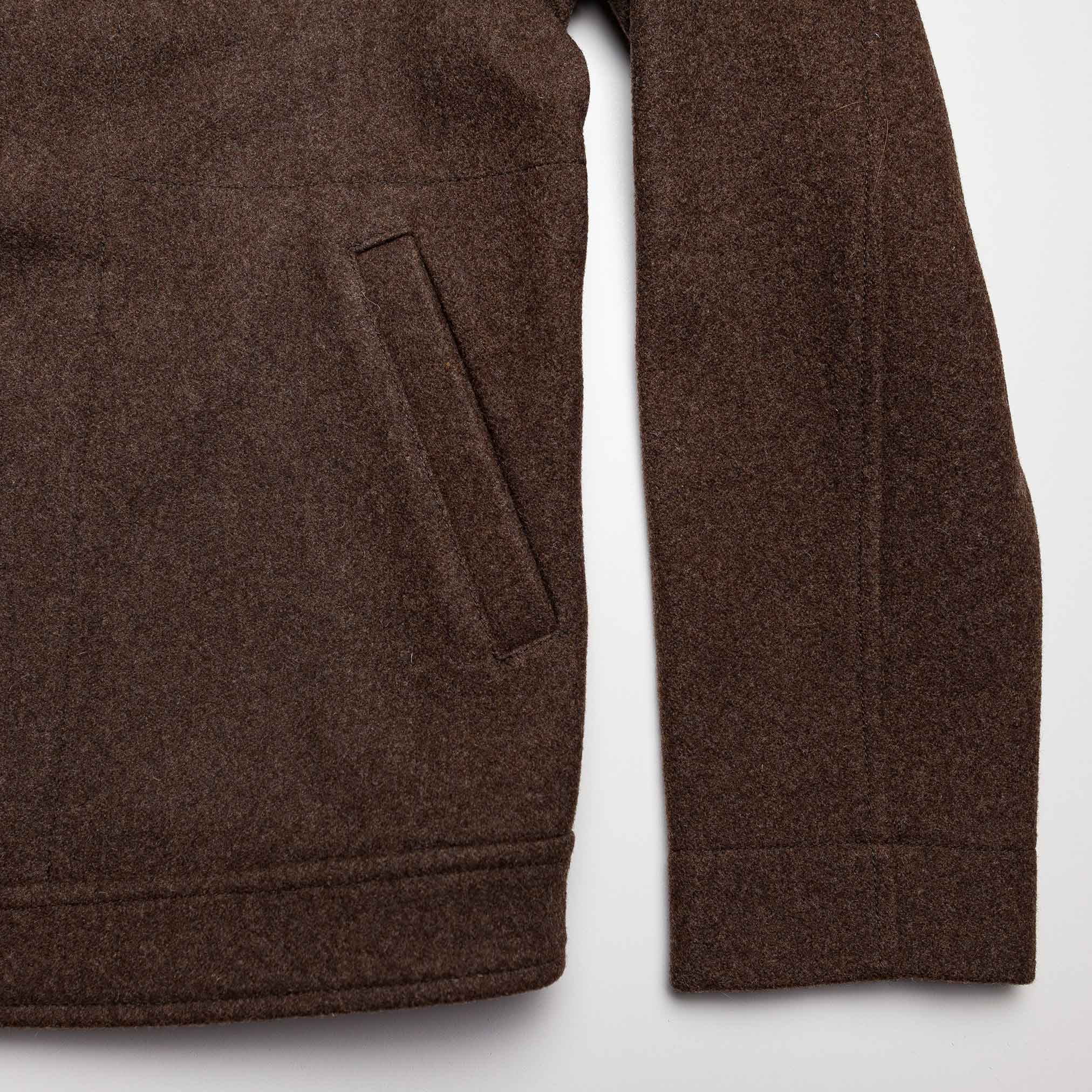 Atlas Short Wool Felt Jacket in Brown