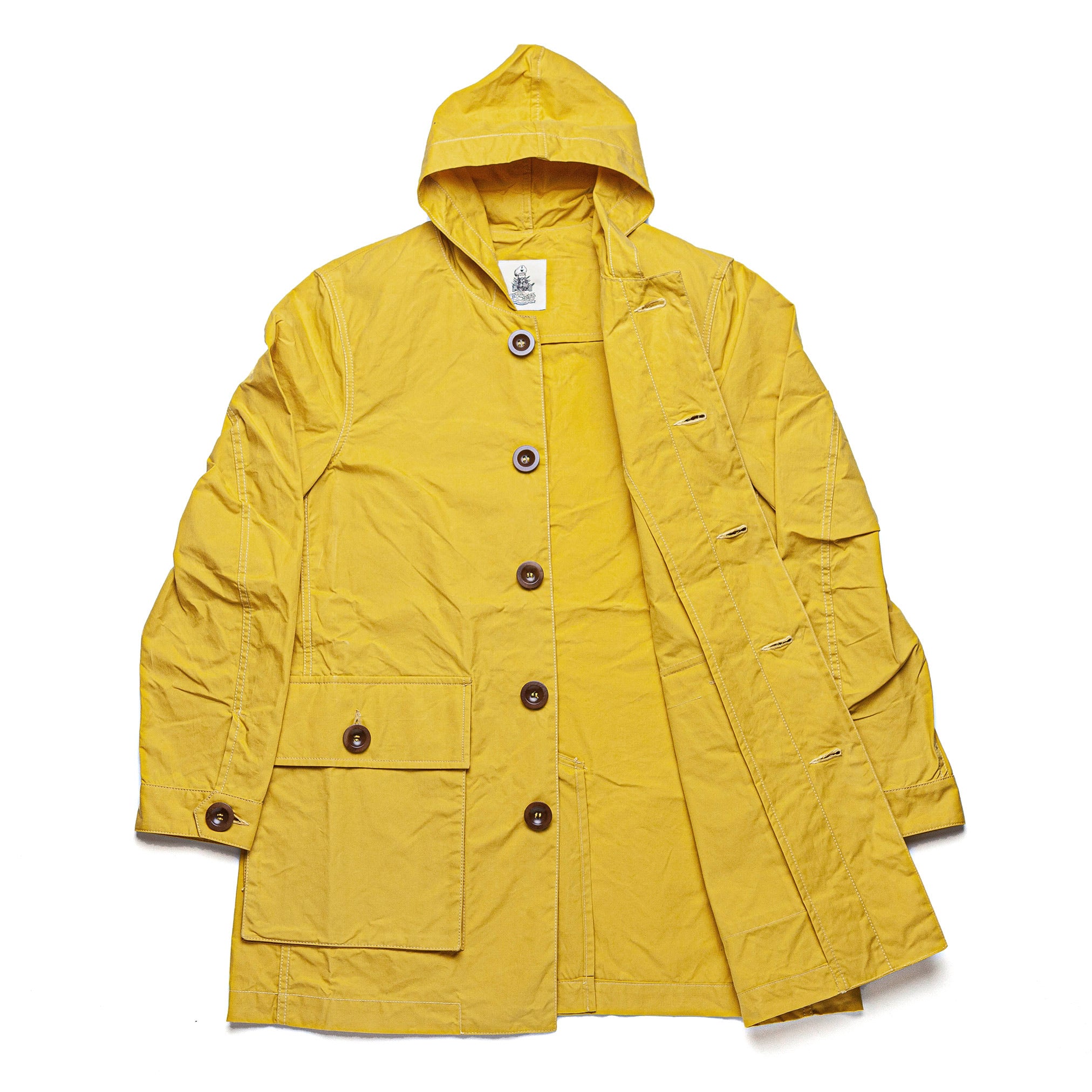 Waxed Fisherman's Coat in Yellow — The Revive Club
