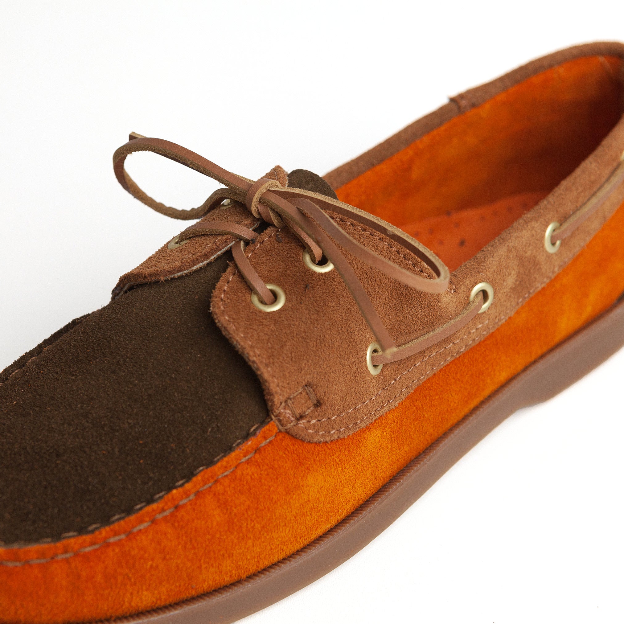 Deck Shoe in Brown & Rust