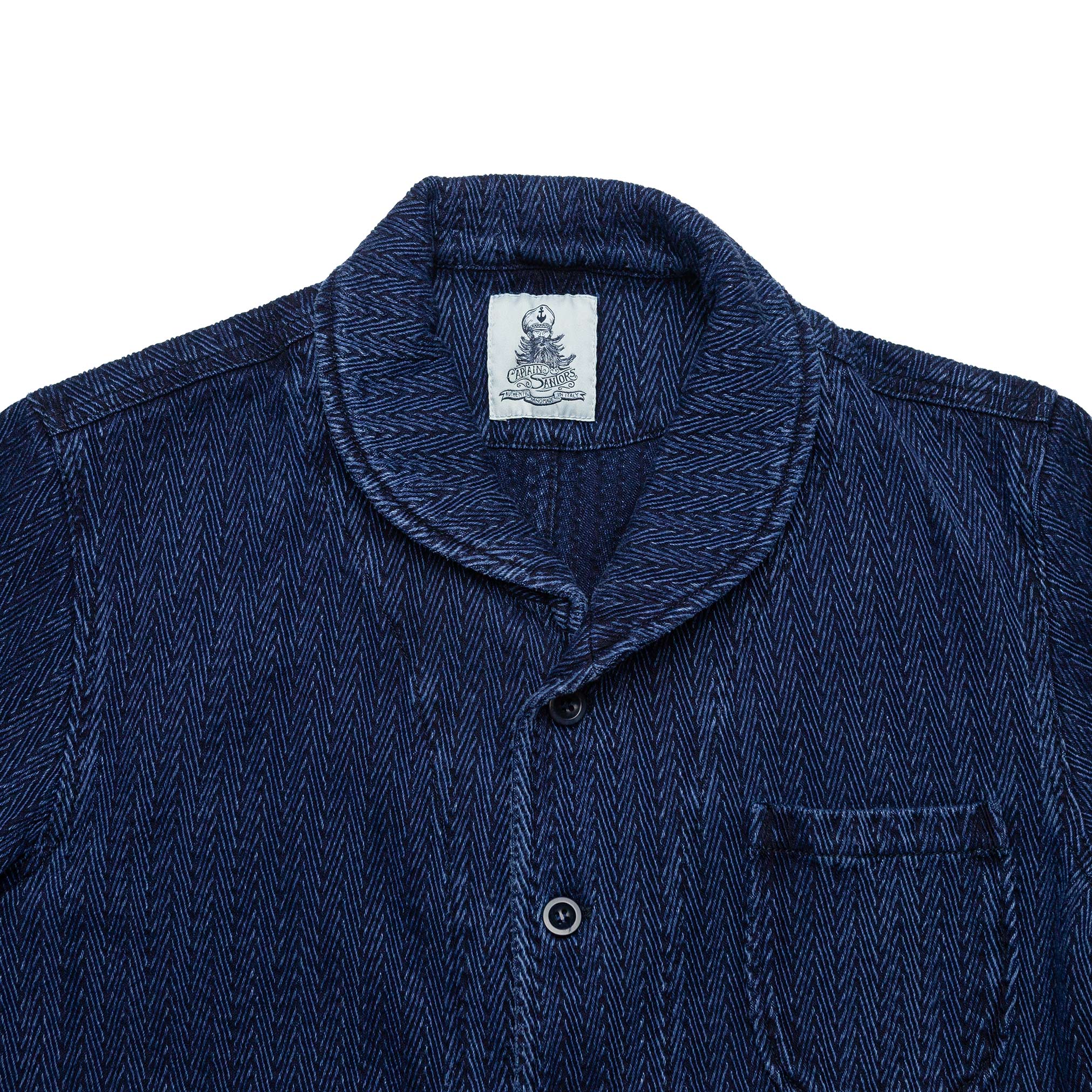 Sailor Jacket in Indigo Herringbone