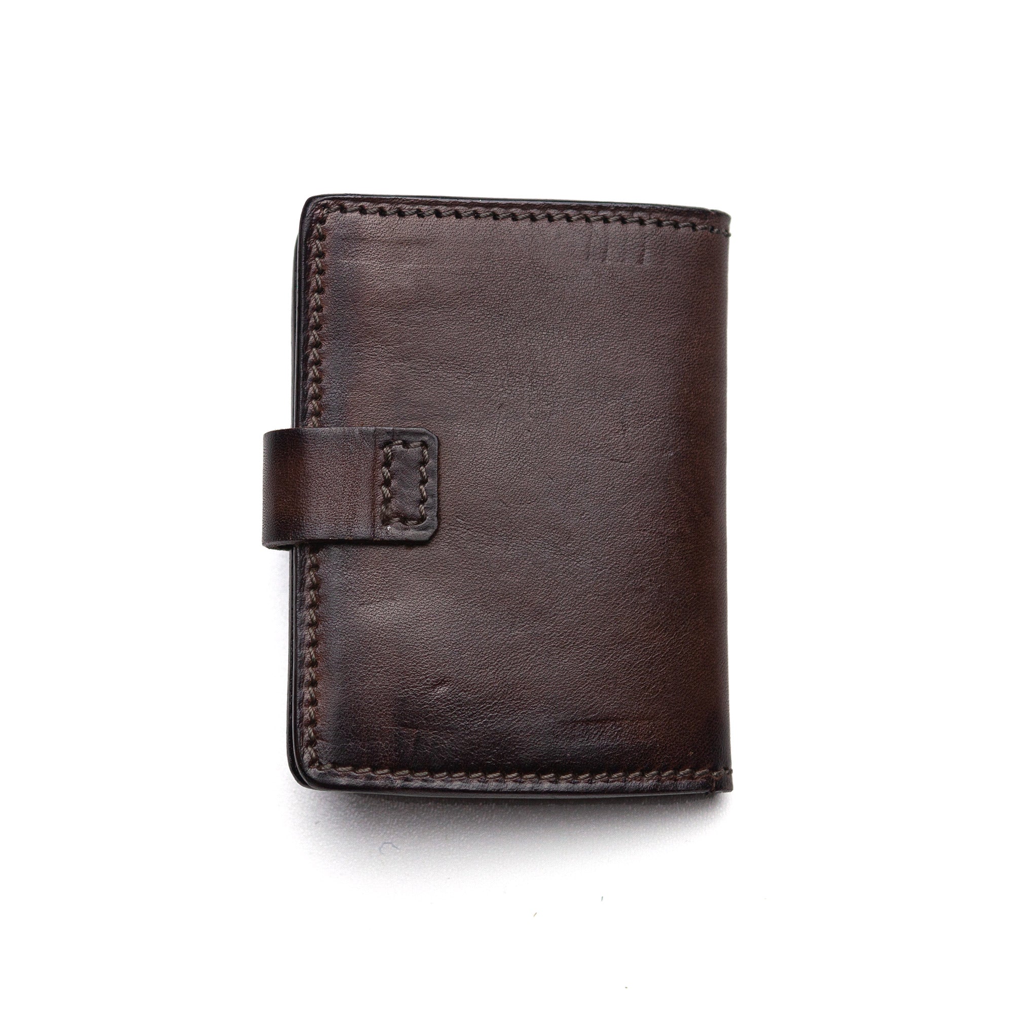Dark Leather Card Holder With Stud