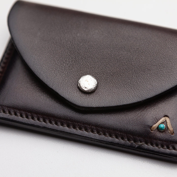 Dark Leather Pouch Card Holder