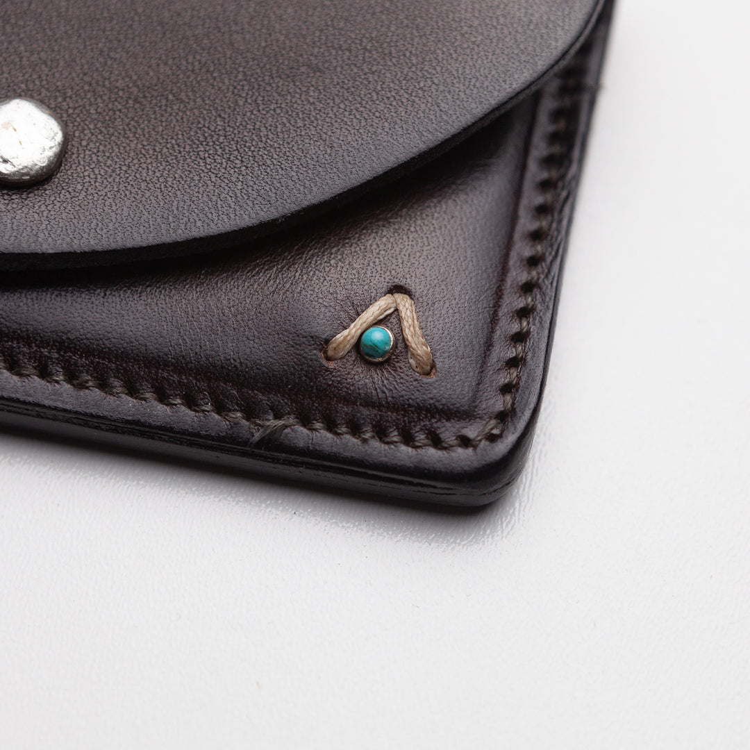 Dark Leather Pouch Card Holder
