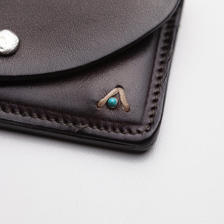 Dark Leather Pouch Card Holder