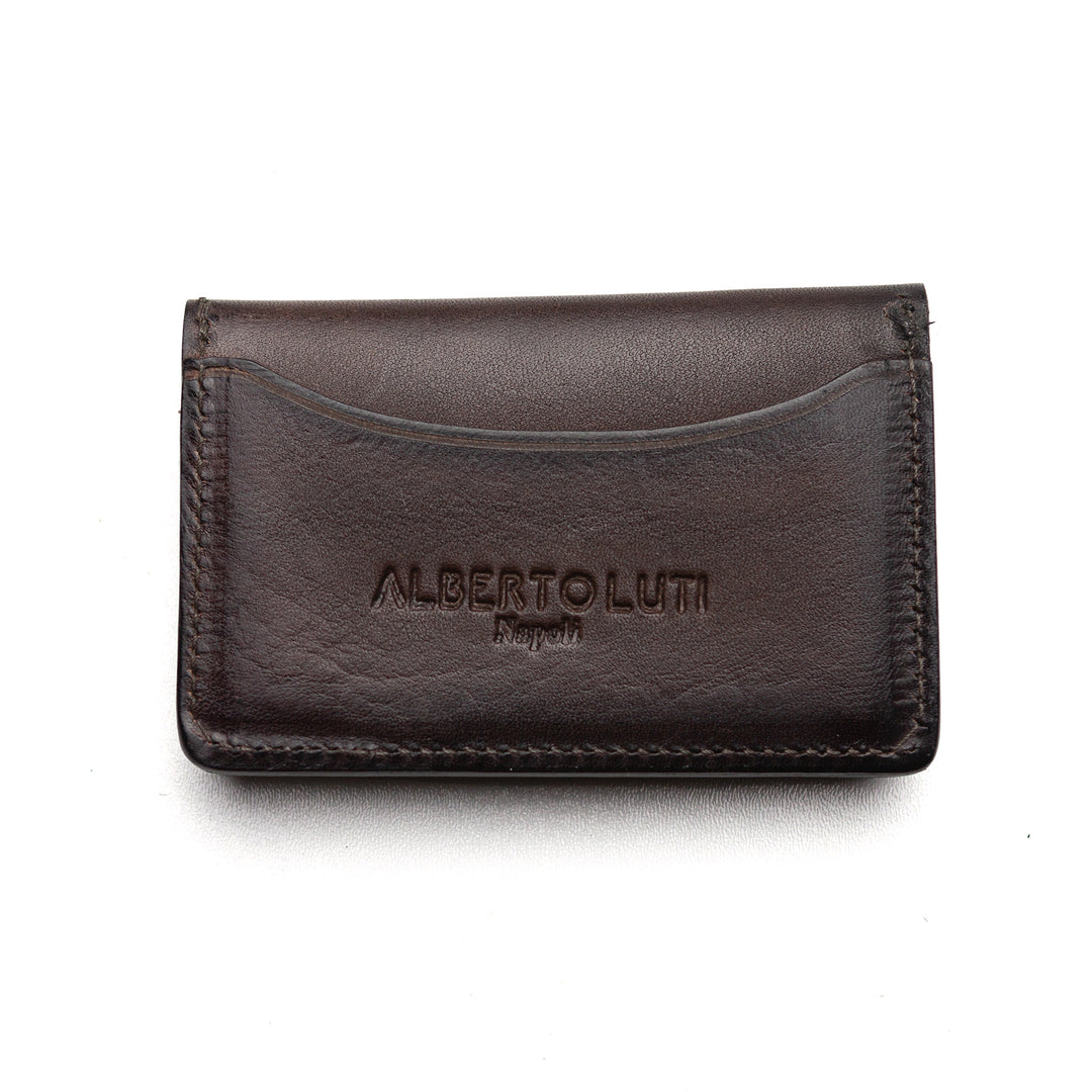 Dark Leather Pouch Card Holder